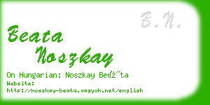 beata noszkay business card